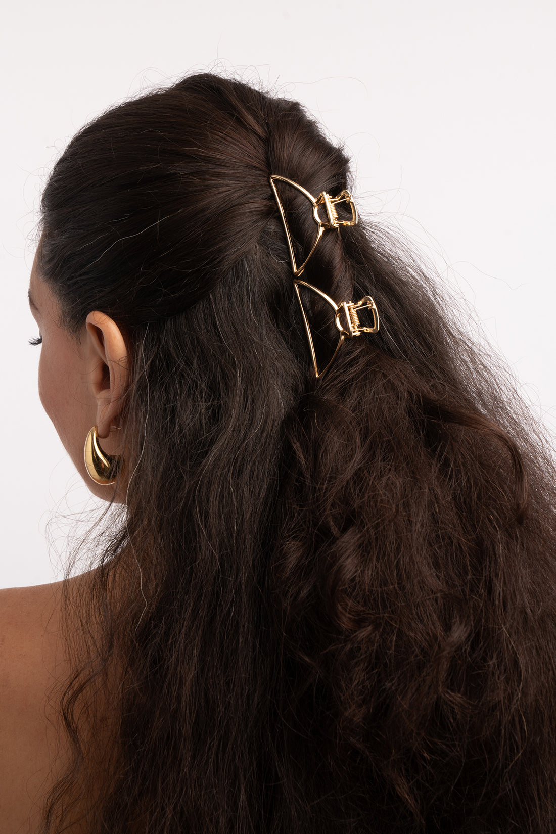 Small Mighty Moon Hair Claw Clip Set - Silver