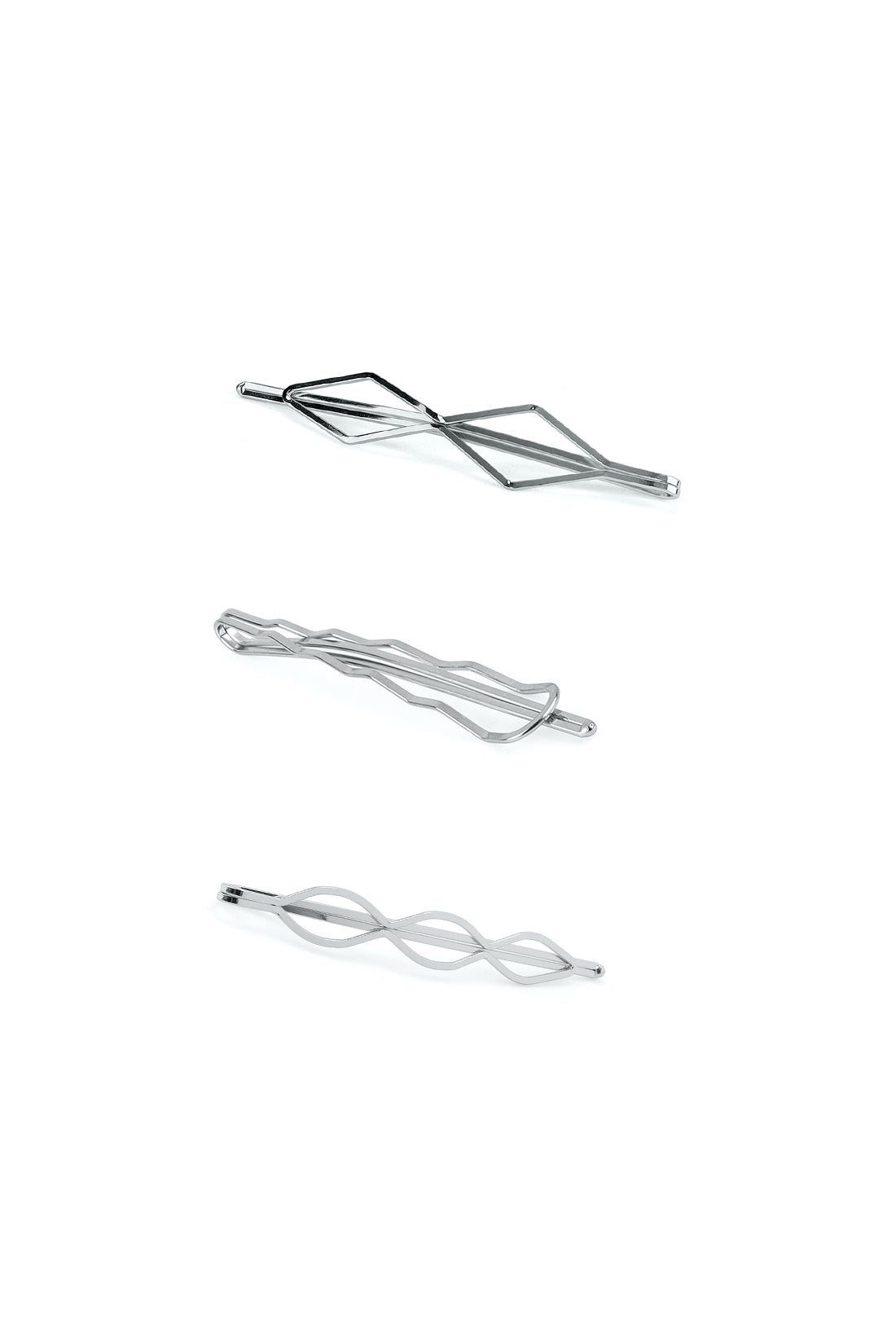 GEOMETRIC BOBBY PIN SET IN GOLD