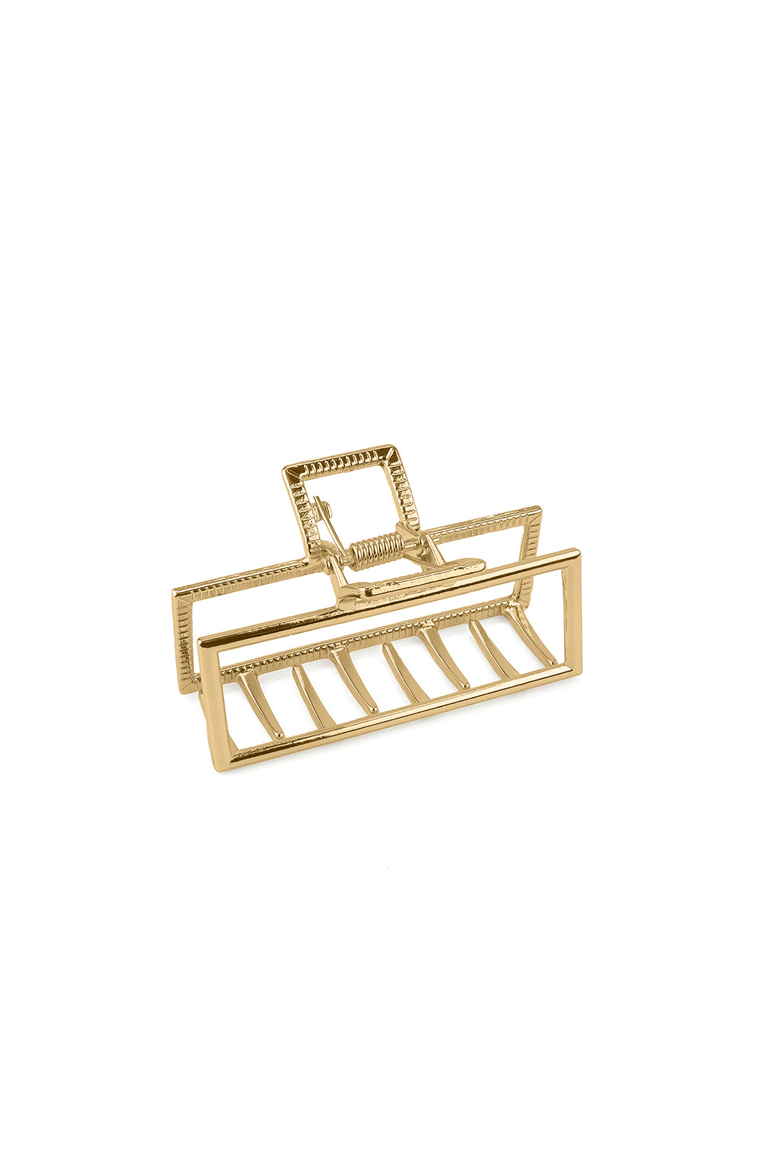 Large Geometric Metal Claw Clip Gold