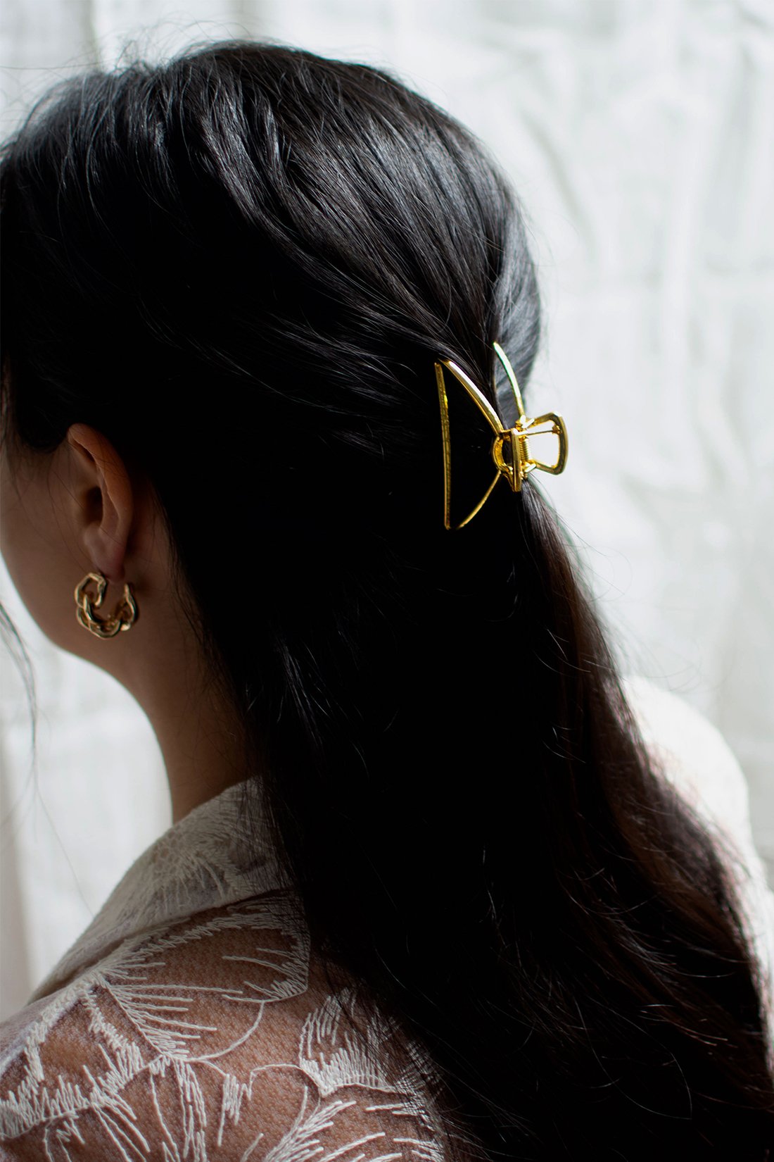 Medium Mighty Moon Hair Claw Clip - Gold