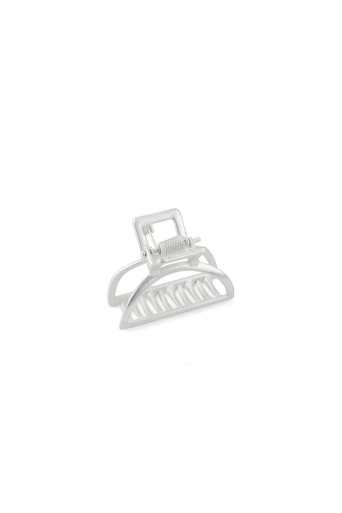 Small Metal Hair Claw Clip Matte Silver