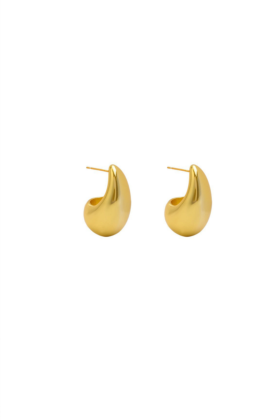 GOLD DROP HOOP EARRINGS