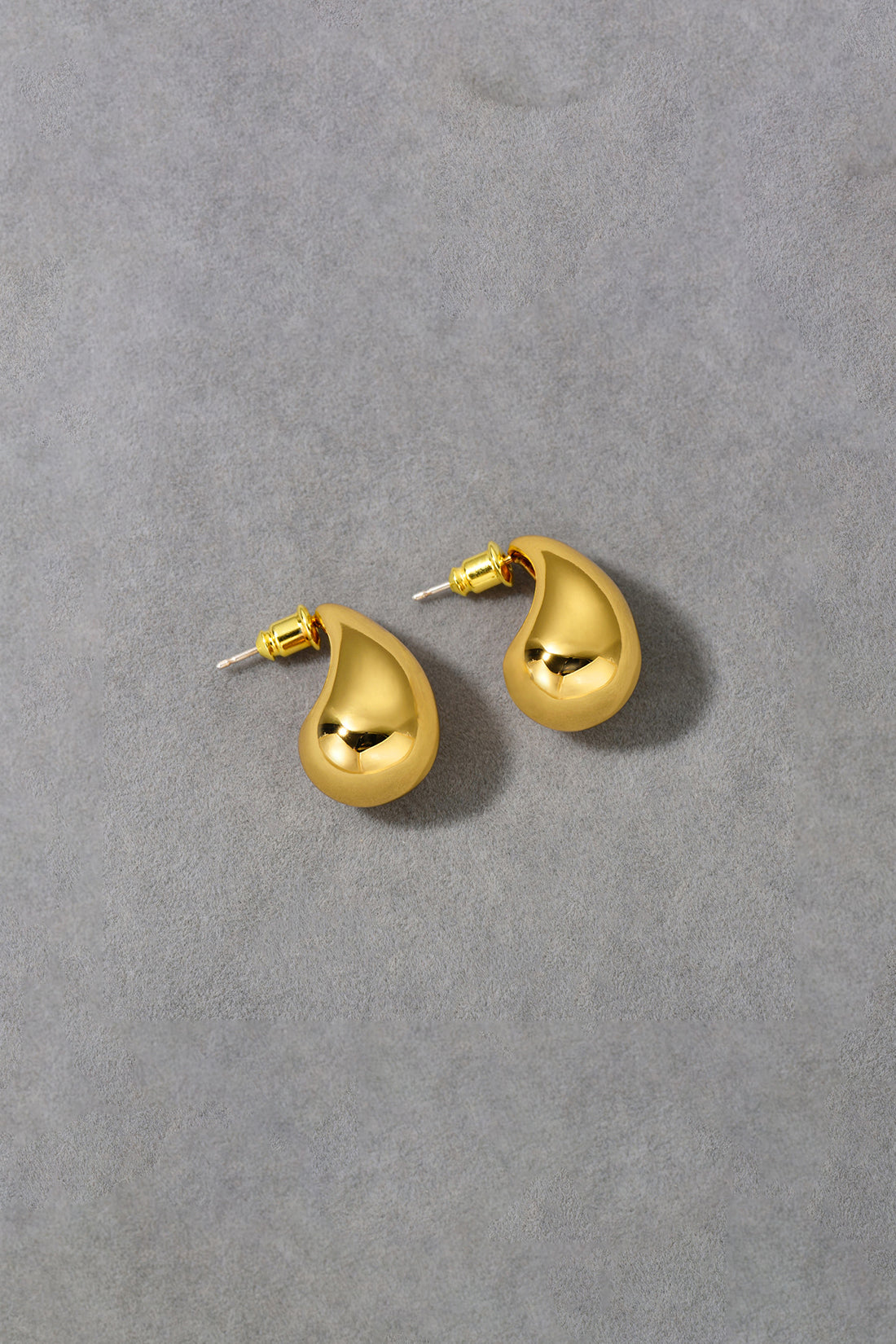 PLATINUM DROP HOOP EARRINGS