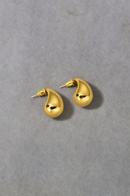 PLATINUM DROP HOOP EARRINGS