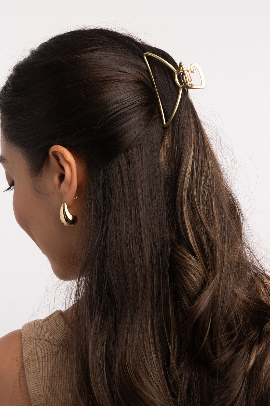 MIGHTY MOON METAL HAIR CLAW CLIP IN MATTE GOLD