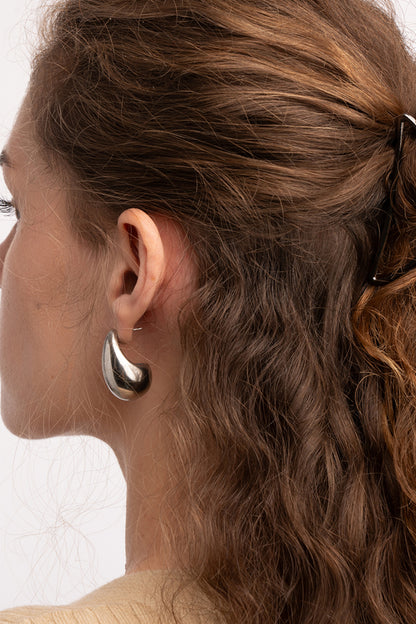 GOLD DROP HOOP EARRINGS