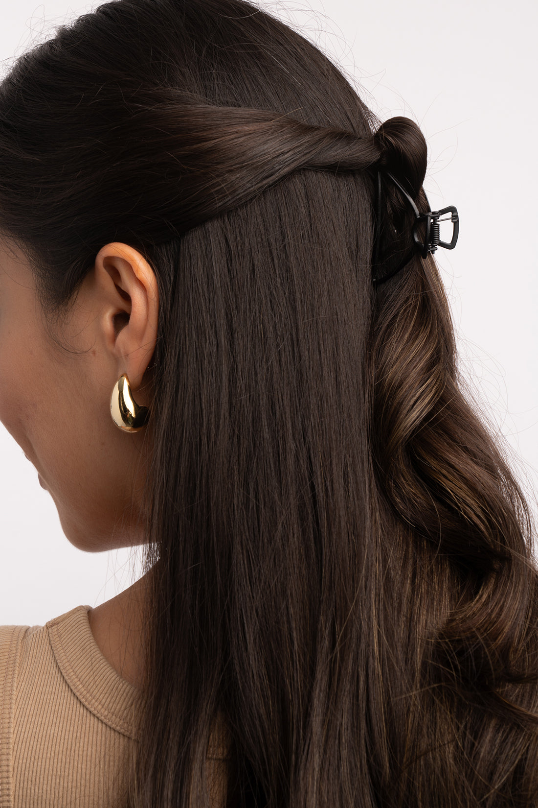 SMALL MIGHTY MOON HAIR CLAW CLIP SET IN BLACK