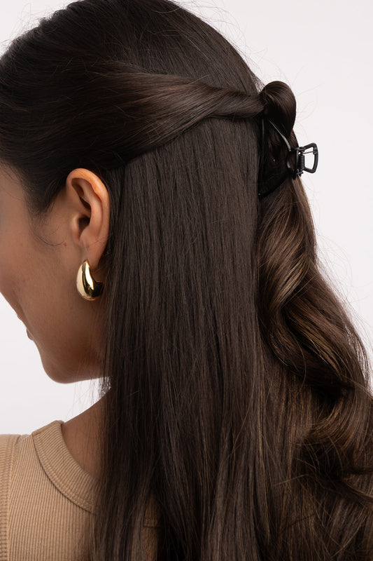 Small Mighty Moon Hair Claw Clip Set - Matte Black