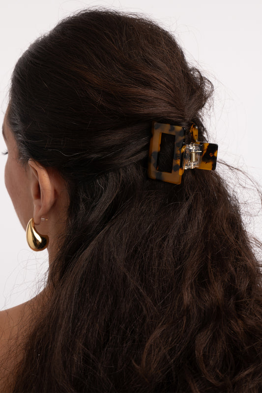 Square Hair Claw Clip - Tortoise