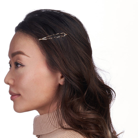 MINIMALIST BOBBY PINS HAIR CLIPS SET IN GOLD