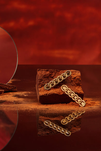 Chain Link Barrette Hair Clip - Gold