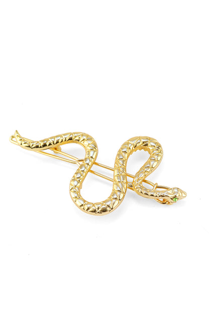 SNAKE HAIR CLIP BARRETTE IN GOLD