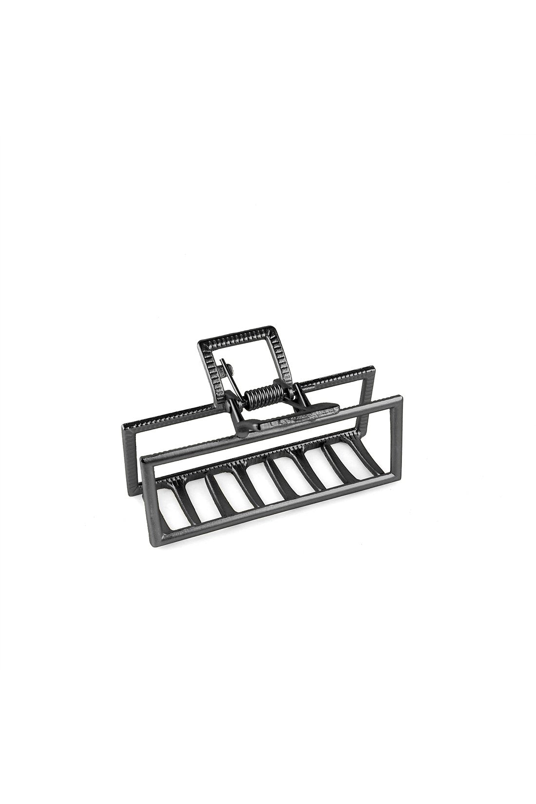 Large Geometric Metal Claw Clip Black
