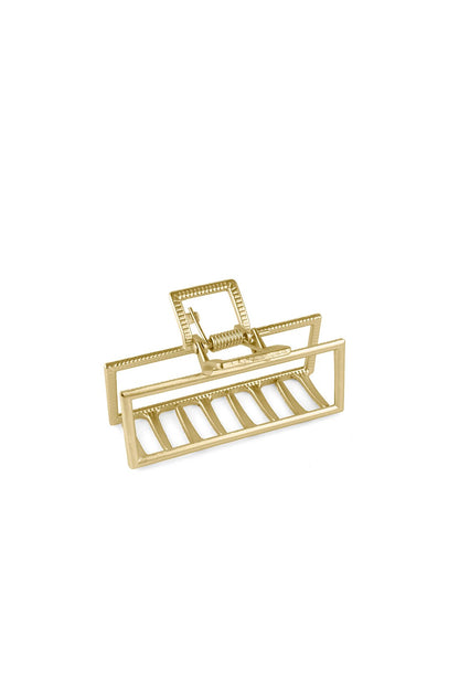 Large Geometric Metal Claw Clip Matte Gold