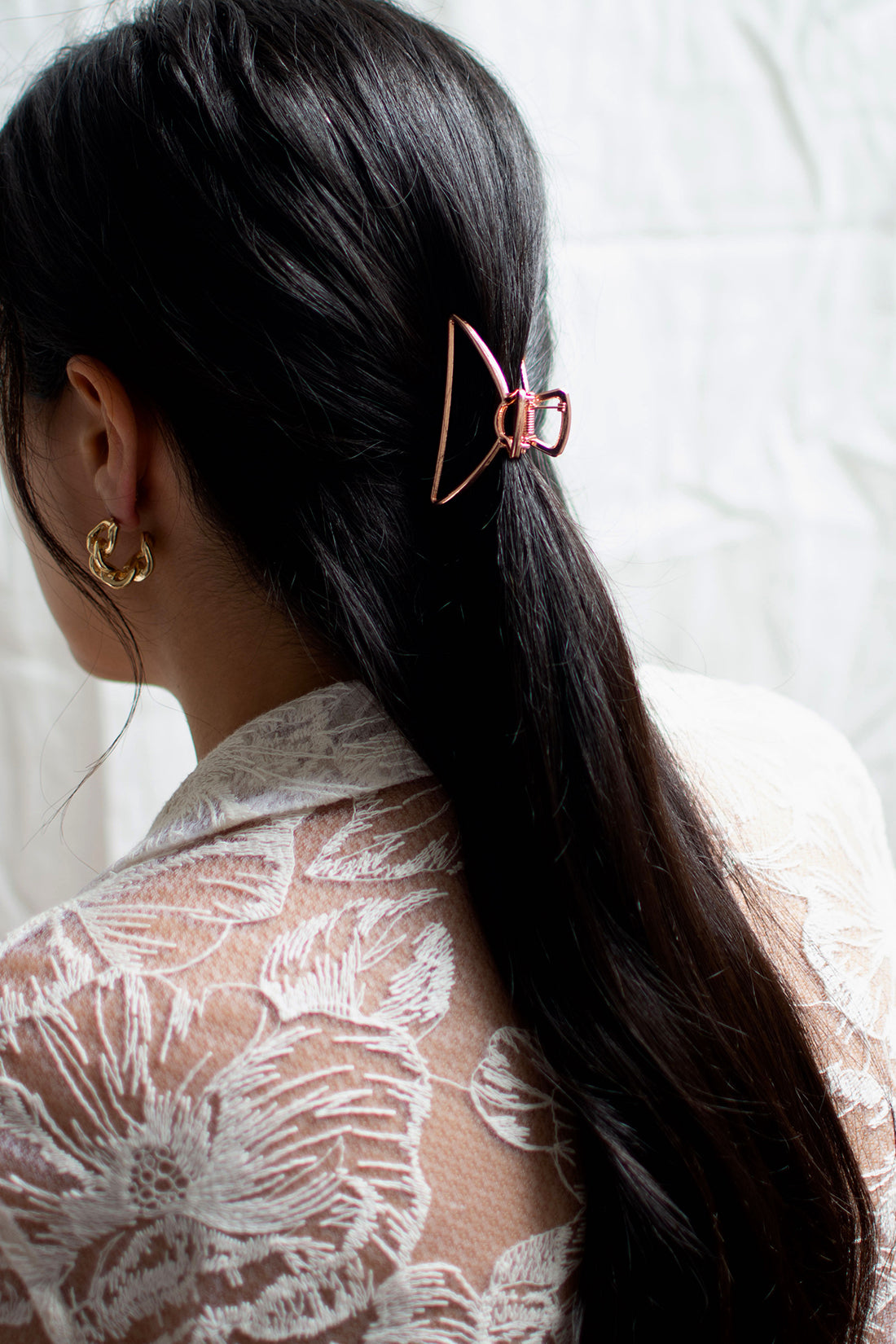 MEDIUM MIGHTY MOON HAIR CLAW CLIP SET IN SILVER