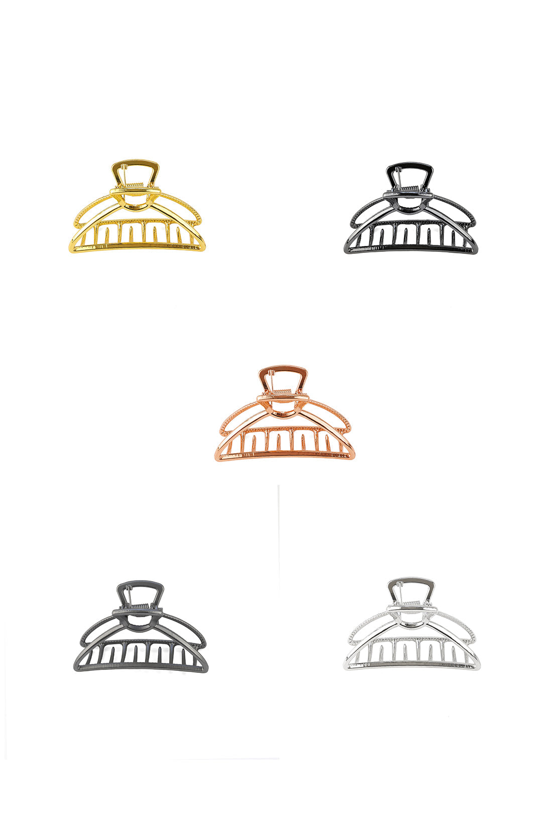 MEDIUM MIGHTY MOON HAIR CLAW CLIP SET IN SILVER