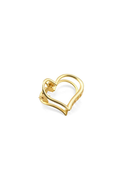 heart hair claw clip in matte gold