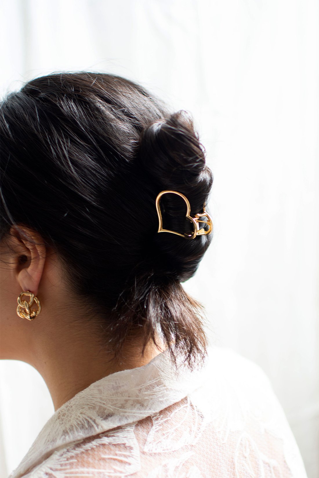 Heart Hair Claw Clip - Gold