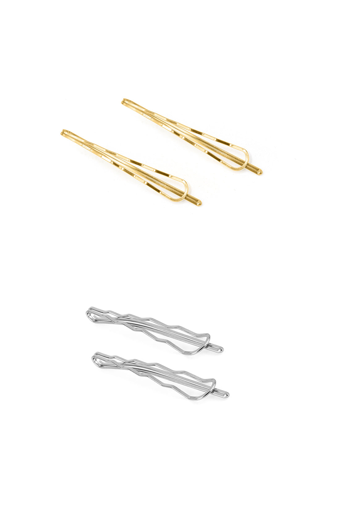 MINIMALIST BOBBY PINS HAIR CLIPS SET IN GOLD