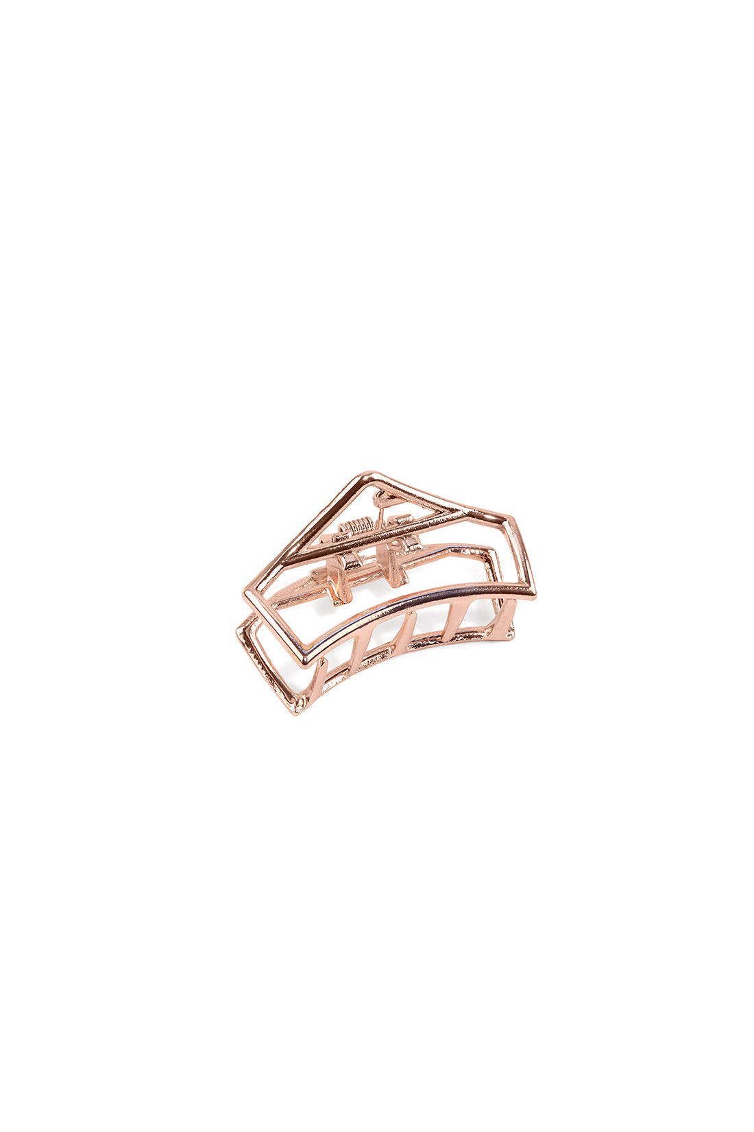 Pointed Arch Deco Metal Claw Clip Rose Gold