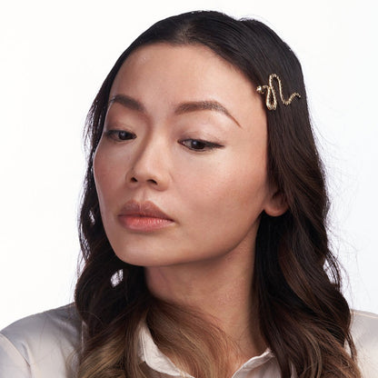 SNAKE HAIR CLIP BARRETTE IN GOLD