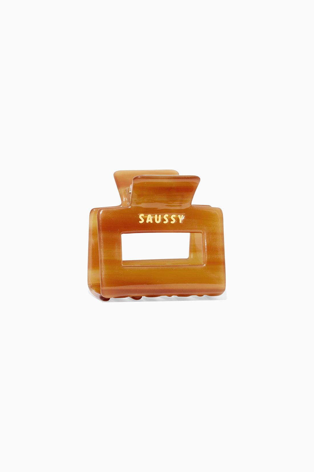 SQUARE HAIR CLAW CLIP IN BROWN