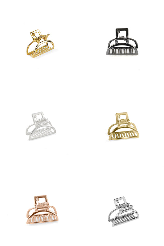 Mini Metal Hair Claw Clip - Matte Gold