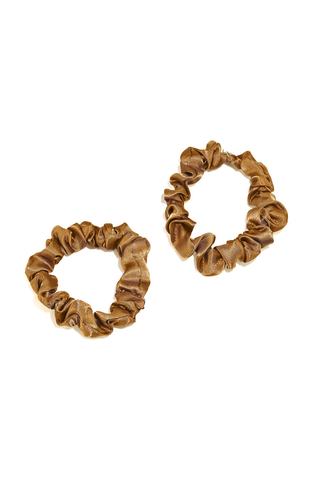 SMALL SILK SATIN SCRUNCHIES 2 PC SET IN NAVY BLUE