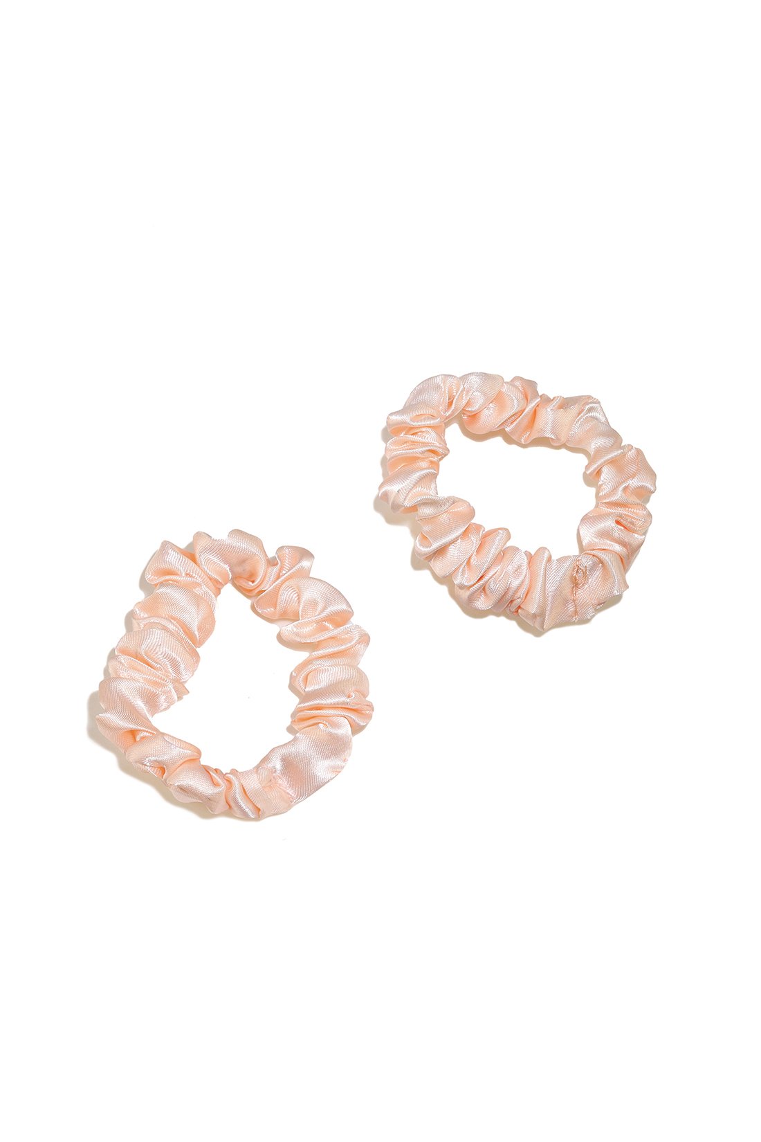 SMALL SILK SATIN SCRUNCHIES 2 PC SET IN NAVY BLUE
